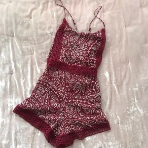 Maroon Romper